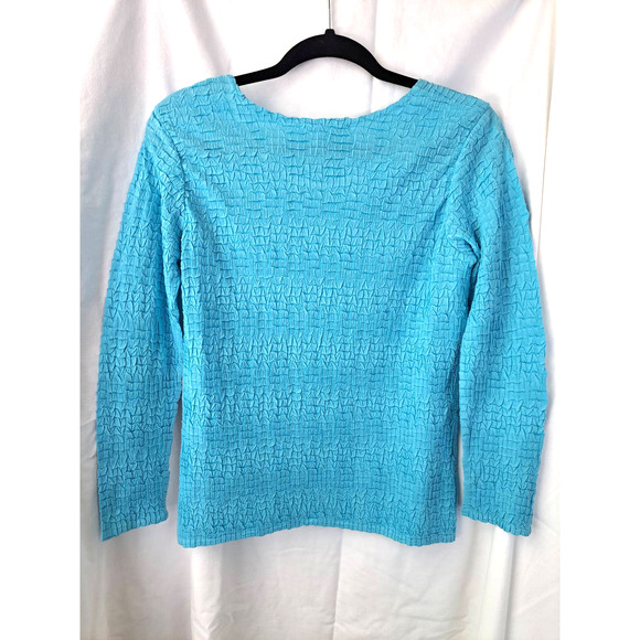 Rafael Top. Size Small Shirt in Turquoise Blue with Long Sleeves - Picture 2 of 6